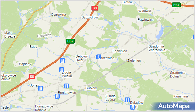 mapa Gaszowice gmina Syców, Gaszowice gmina Syców na mapie Targeo