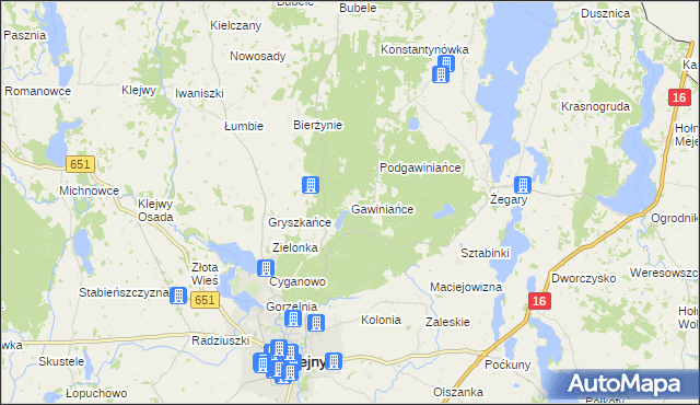 mapa Gawiniańce, Gawiniańce na mapie Targeo