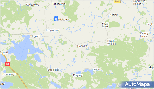 mapa Gębałka, Gębałka na mapie Targeo