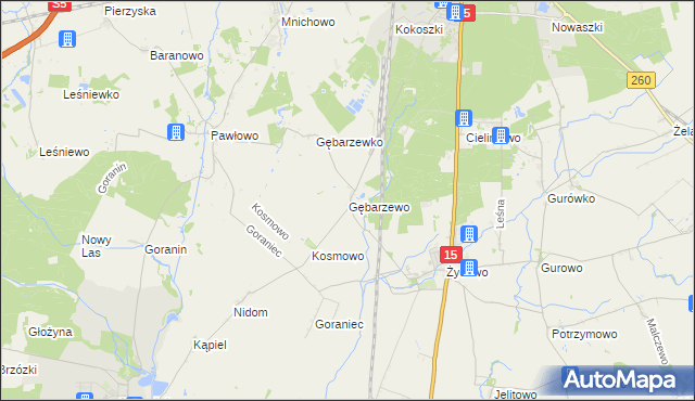 mapa Gębarzewo gmina Czerniejewo, Gębarzewo gmina Czerniejewo na mapie Targeo