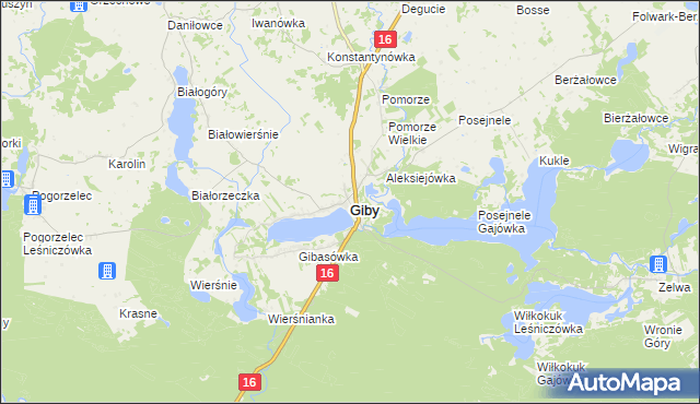 mapa Giby, Giby na mapie Targeo