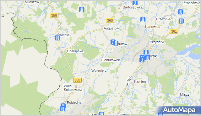 mapa Giebułtówek, Giebułtówek na mapie Targeo