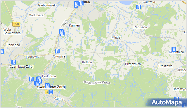 mapa Gierczyn gmina Mirsk, Gierczyn gmina Mirsk na mapie Targeo