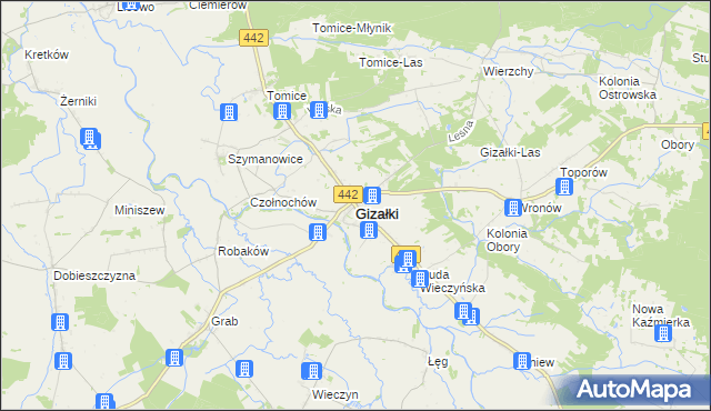 mapa Gizałki, Gizałki na mapie Targeo