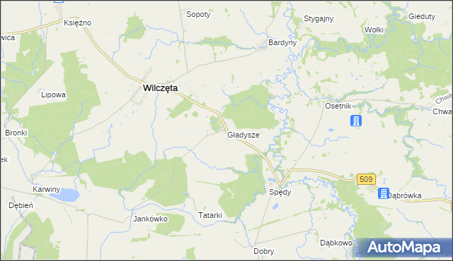 mapa Gładysze, Gładysze na mapie Targeo