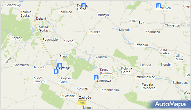 mapa Glanów, Glanów na mapie Targeo