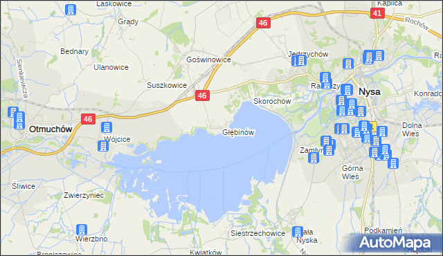 mapa Głębinów, Głębinów na mapie Targeo