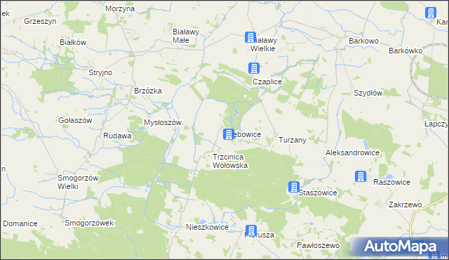 mapa Głębowice gmina Wińsko, Głębowice gmina Wińsko na mapie Targeo