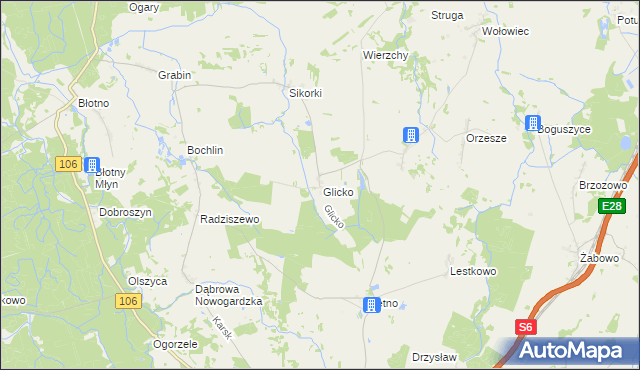 mapa Glicko, Glicko na mapie Targeo