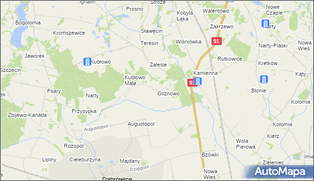 mapa Gliznowo, Gliznowo na mapie Targeo