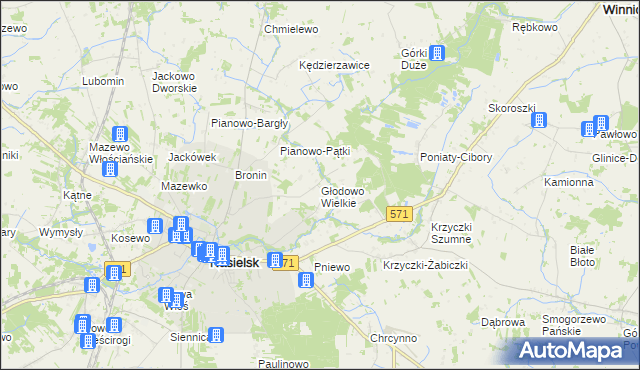 mapa Głodowo Wielkie, Głodowo Wielkie na mapie Targeo