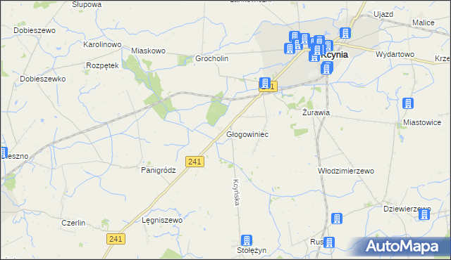 mapa Głogowiniec, Głogowiniec na mapie Targeo