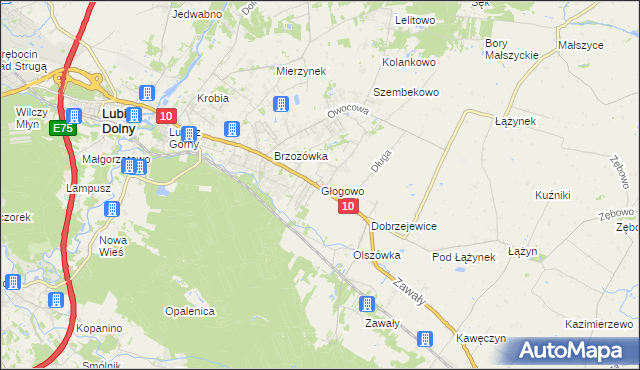 mapa Głogowo, Głogowo na mapie Targeo