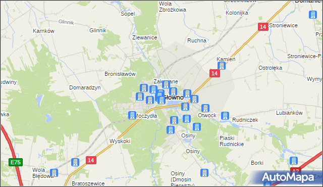 mapa Głowno, Głowno na mapie Targeo