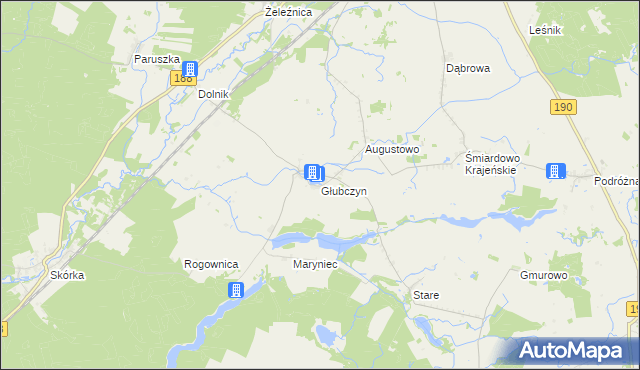 mapa Głubczyn, Głubczyn na mapie Targeo