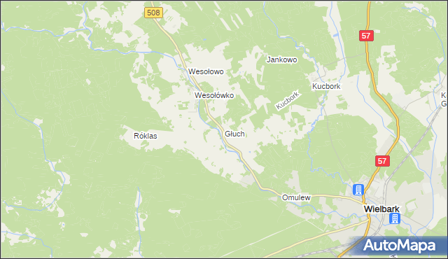 mapa Głuch, Głuch na mapie Targeo