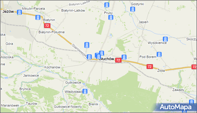 mapa Głuchów powiat skierniewicki, Głuchów powiat skierniewicki na mapie Targeo