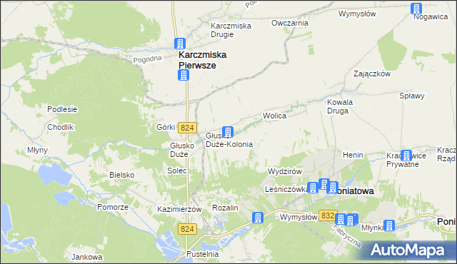 mapa Głusko Małe, Głusko Małe na mapie Targeo