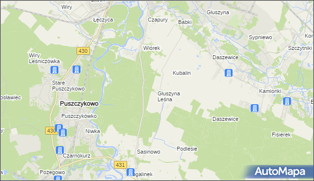 mapa Głuszyna Leśna, Głuszyna Leśna na mapie Targeo