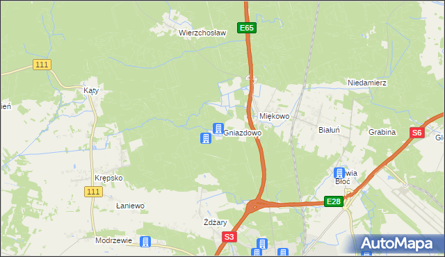 mapa Gniazdowo gmina Goleniów, Gniazdowo gmina Goleniów na mapie Targeo