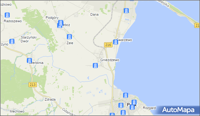 mapa Gnieżdżewo, Gnieżdżewo na mapie Targeo