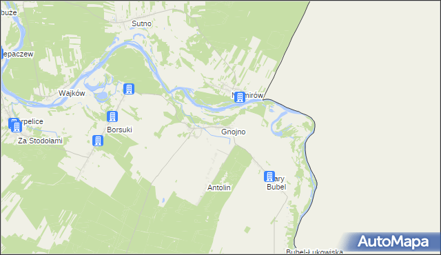 mapa Gnojno gmina Konstantynów, Gnojno gmina Konstantynów na mapie Targeo