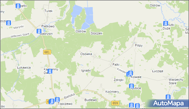 mapa Godzieby, Godzieby na mapie Targeo