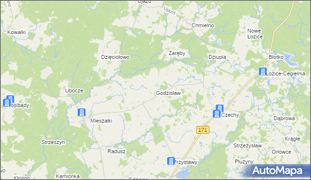mapa Godzisław, Godzisław na mapie Targeo