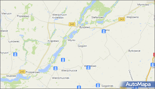 mapa Gogolin gmina Koronowo, Gogolin gmina Koronowo na mapie Targeo