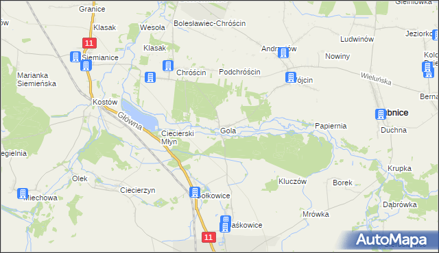 mapa Gola gmina Bolesławiec, Gola gmina Bolesławiec na mapie Targeo