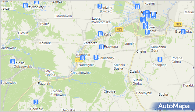 mapa Gołaczewy, Gołaczewy na mapie Targeo