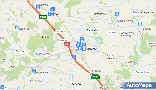 mapa Gołaszyn gmina Bojanowo, Gołaszyn gmina Bojanowo na mapie Targeo