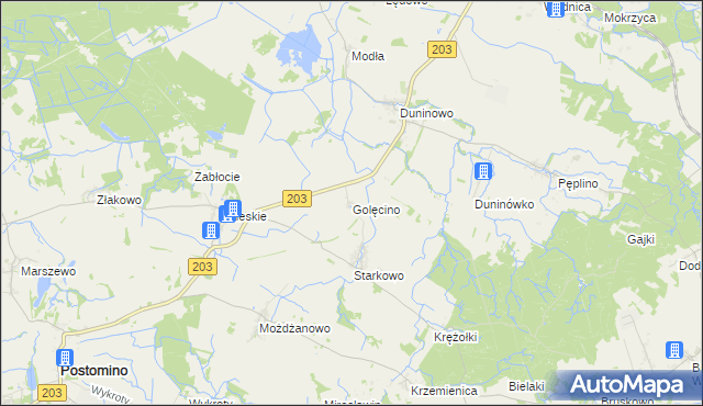 mapa Golęcino, Golęcino na mapie Targeo