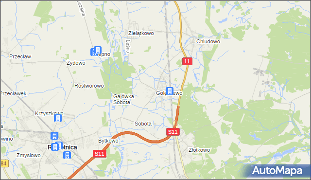 mapa Golęczewo, Golęczewo na mapie Targeo