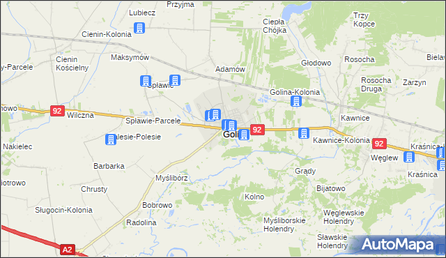 mapa Golina powiat koniński, Golina powiat koniński na mapie Targeo