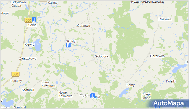 mapa Gołogóra gmina Świątki, Gołogóra gmina Świątki na mapie Targeo