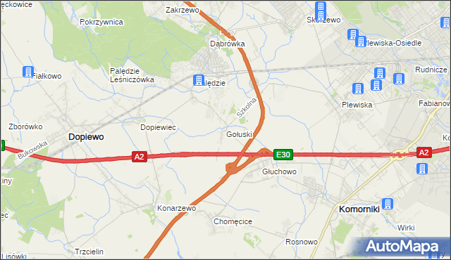 mapa Gołuski, Gołuski na mapie Targeo