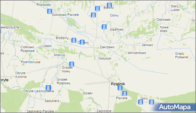 mapa Gołystok, Gołystok na mapie Targeo