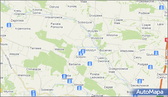 mapa Gołyszyn, Gołyszyn na mapie Targeo