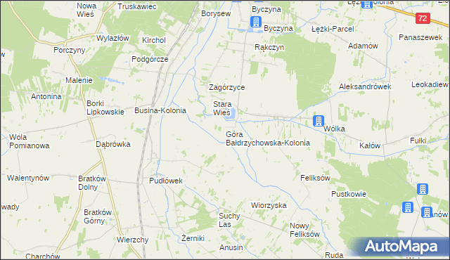 mapa Góra Bałdrzychowska-Kolonia, Góra Bałdrzychowska-Kolonia na mapie Targeo