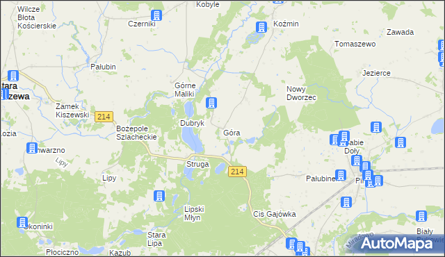 mapa Góra gmina Stara Kiszewa, Góra gmina Stara Kiszewa na mapie Targeo