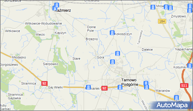 mapa Góra gmina Tarnowo Podgórne, Góra gmina Tarnowo Podgórne na mapie Targeo