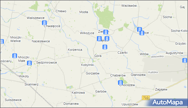 mapa Góra gmina Warta, Góra gmina Warta na mapie Targeo