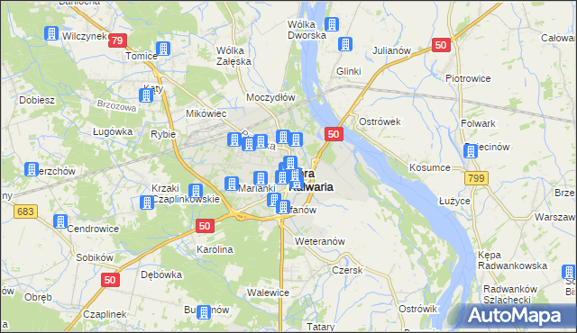 mapa Góra Kalwaria, Góra Kalwaria na mapie Targeo