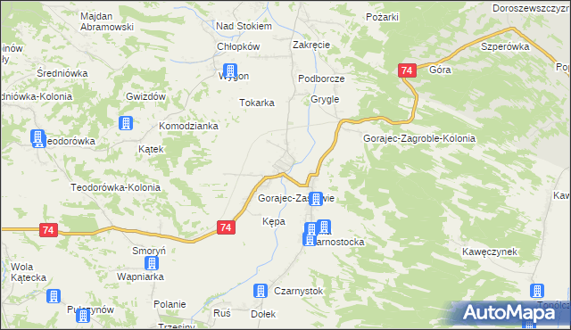 mapa Gorajec-Stara Wieś, Gorajec-Stara Wieś na mapie Targeo