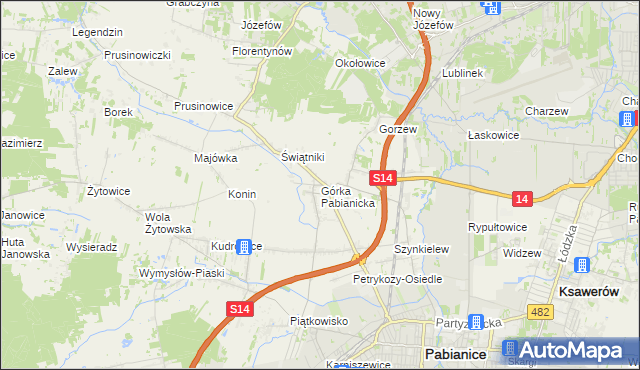 mapa Górka Pabianicka, Górka Pabianicka na mapie Targeo