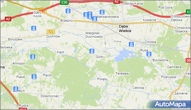 mapa Górki gmina Dębe Wielkie, Górki gmina Dębe Wielkie na mapie Targeo