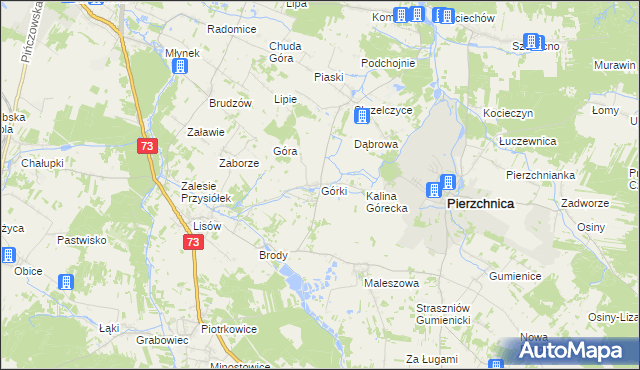 mapa Górki gmina Pierzchnica, Górki gmina Pierzchnica na mapie Targeo