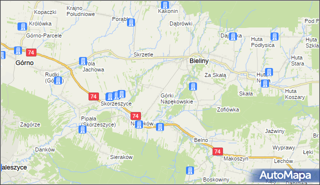 mapa Górki Napękowskie, Górki Napękowskie na mapie Targeo