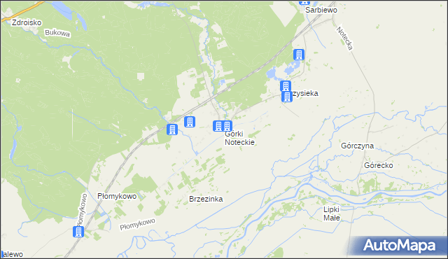 mapa Górki Noteckie, Górki Noteckie na mapie Targeo